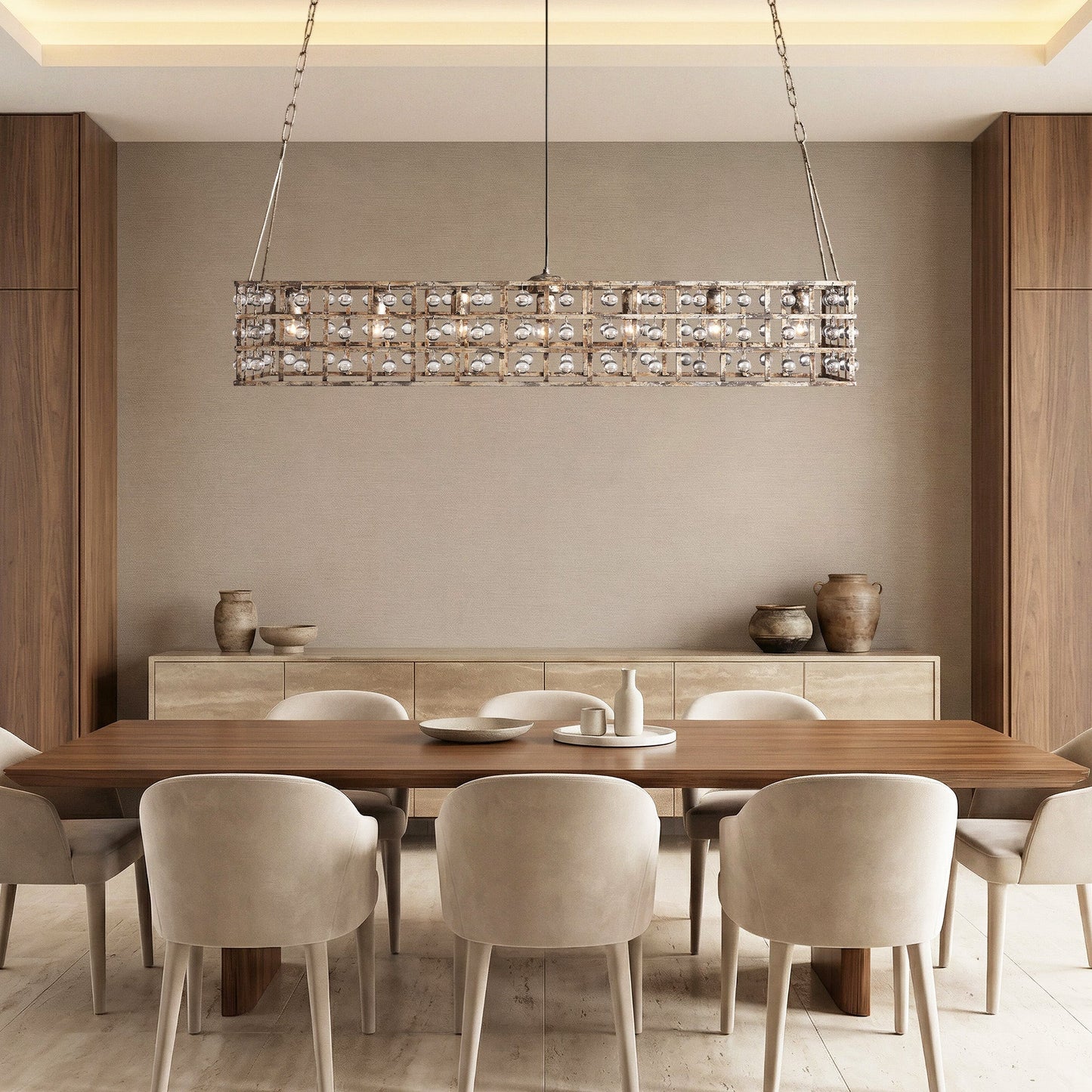 Aubrey Rectangular Chandelier 7 Light