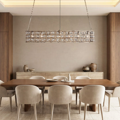 Aubrey Rectangular Chandelier 7 Light