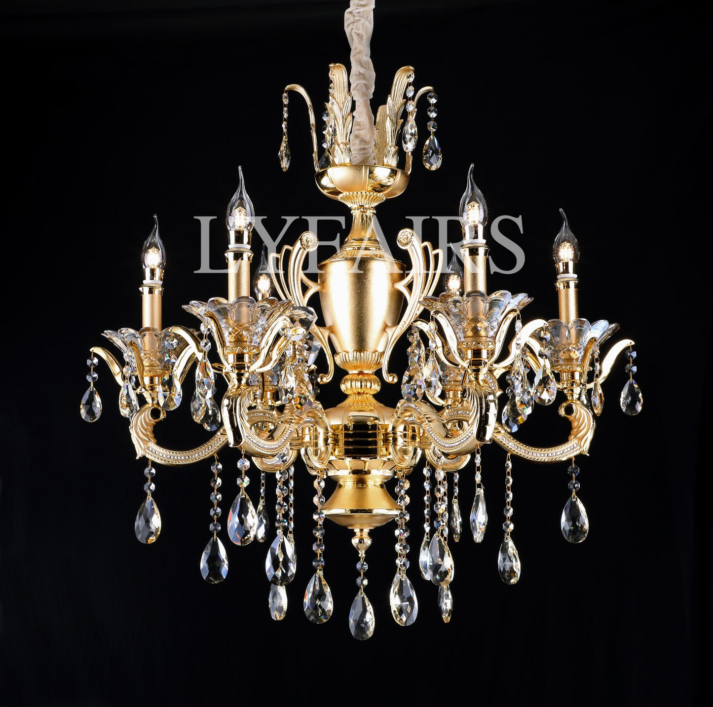 Royal Baroque Revival Vintage Chandelier Series with Waterfall Crystal