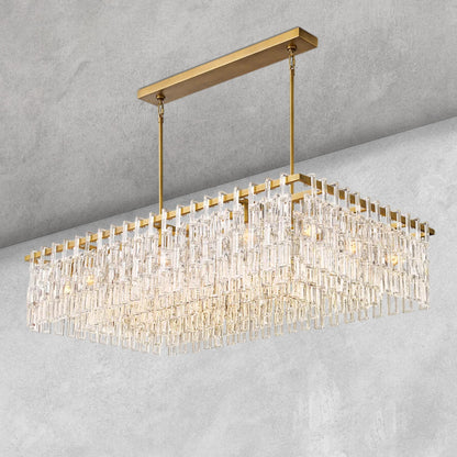 Aurelia K9 Crystal Modern Rectangular Chandelier 60"