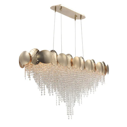 Amadeo Oval Brass Crystal Chandelier