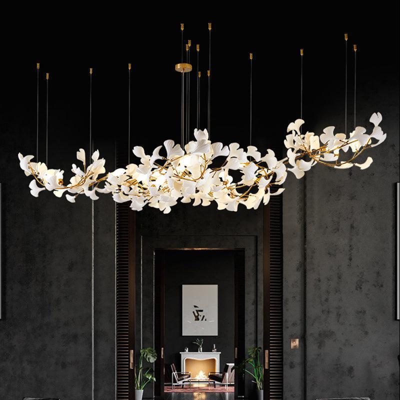 Modern Creative Ginkgo Linear Chandelier
