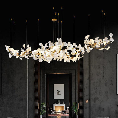 Modern Creative Ginkgo Linear Chandelier