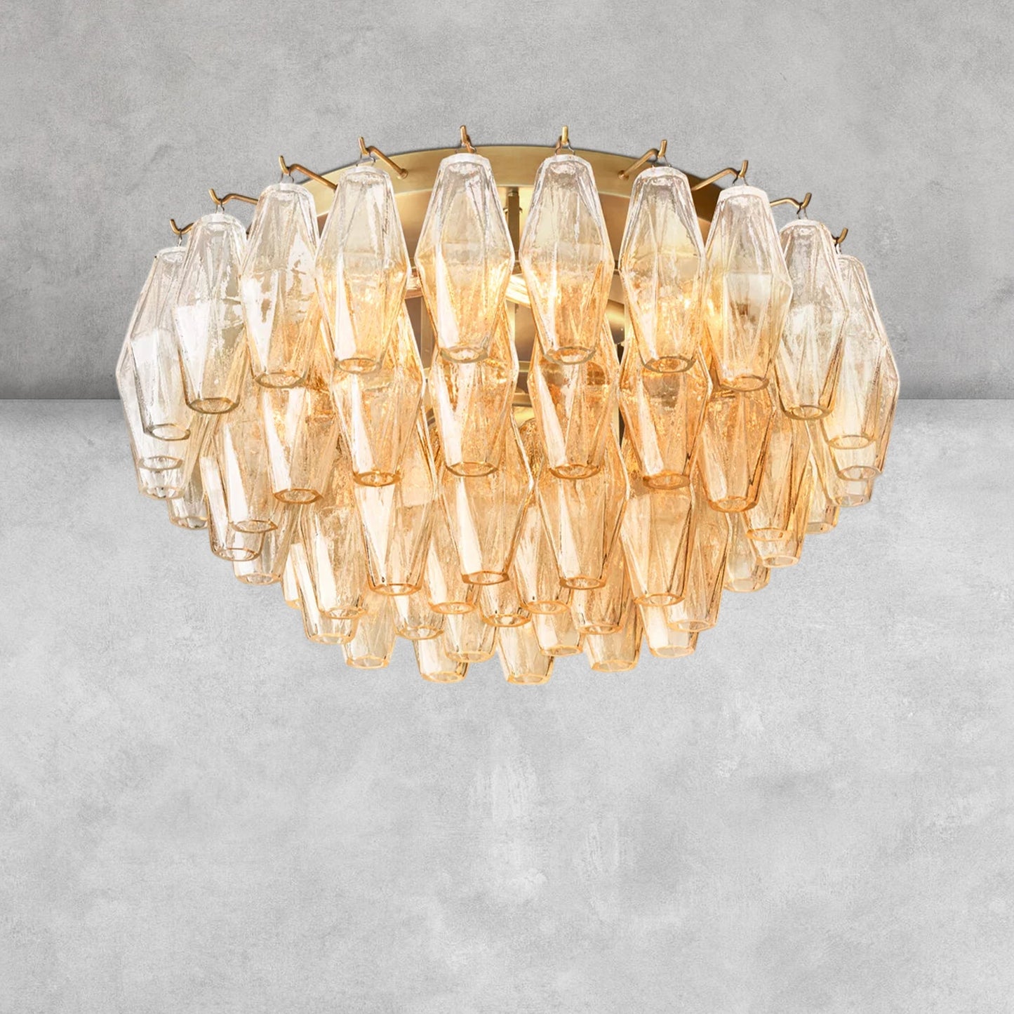Kiaris Glass Round Flush Mount 17" 24‘’