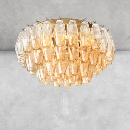 Kiaris Glass Round Flush Mount 17" 24‘’