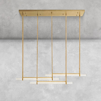 Milano Crystal Triple Bar Linear Chandelier