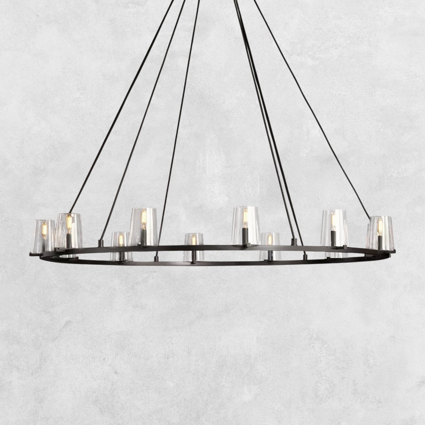 Pauilla Modern Clear Glass Round Chandelier 36'' 48‘’ 60‘’