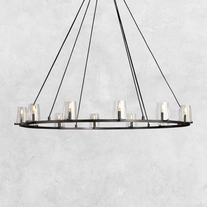 Pauilla Modern Clear Glass Round Chandelier 36'' 48‘’ 60‘’