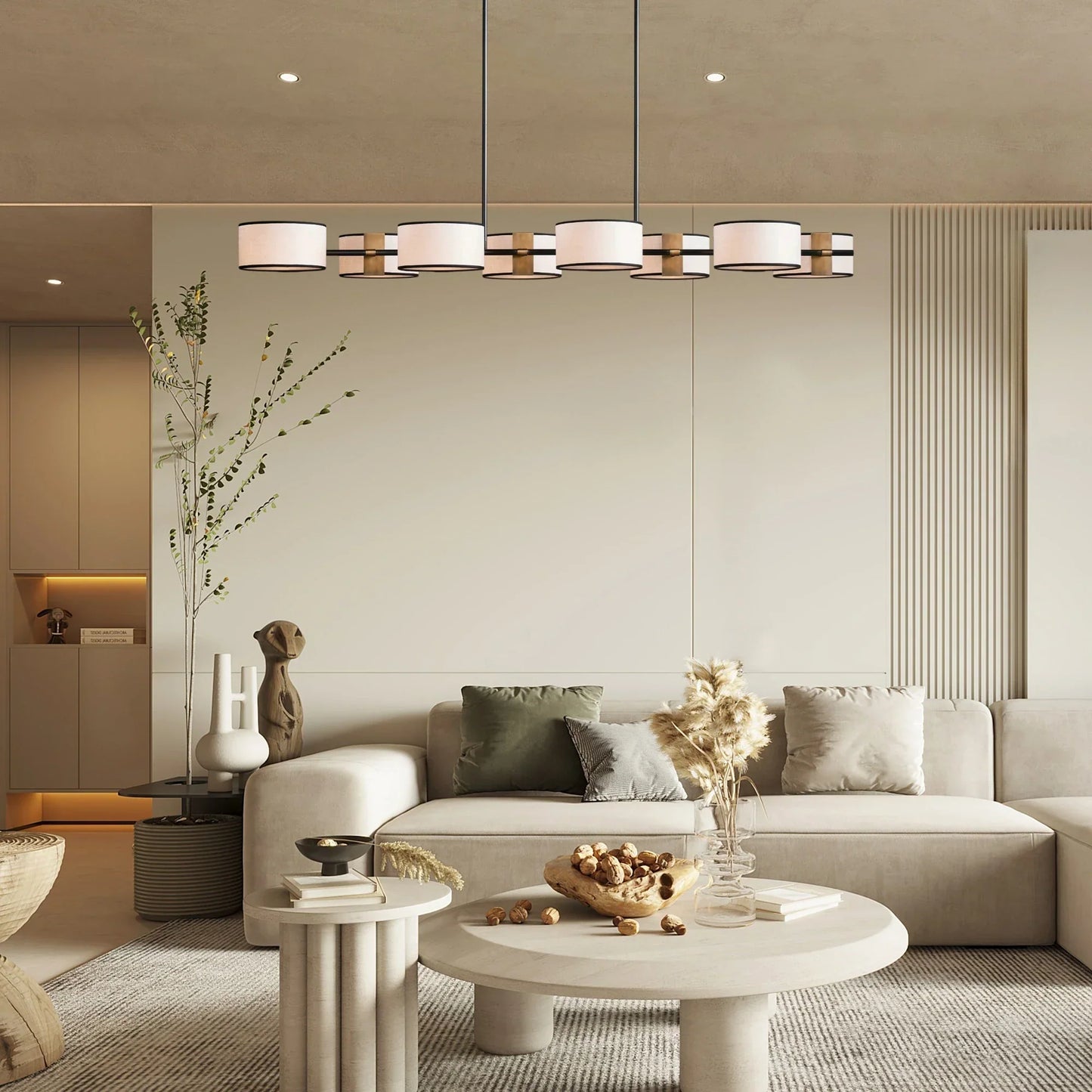 Daphne Fabric Linear Chandelier 62''72''