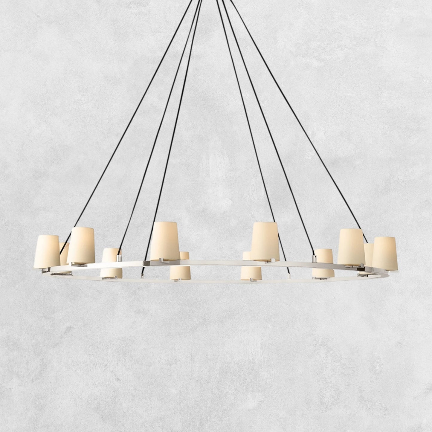 Pauilla Fabric Shade Round Chandelier 36" 48" 60″