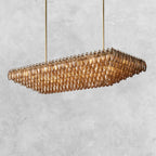 Kiaris Glass Tiered Rectangular Chandelier 54'' 74''