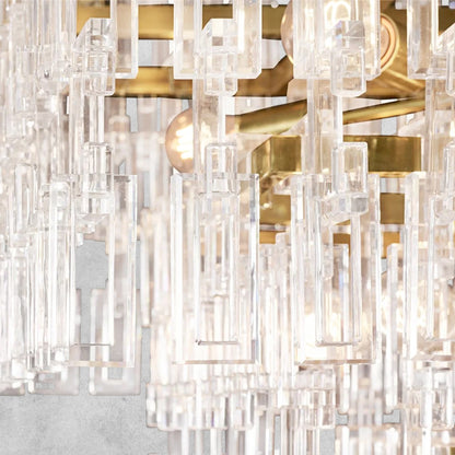 Aurelia K9 Crystal Modern Rectangular Chandelier 60"