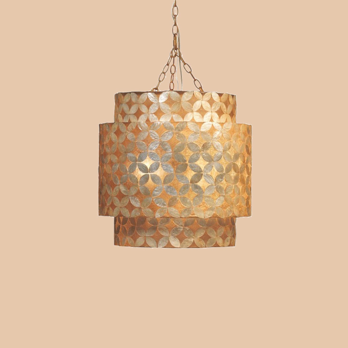 Layered Capiz Shell Pendant Chandelier