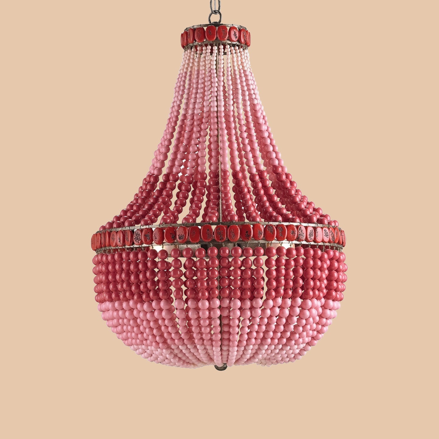 Pink Ombre Beaded Chandelier