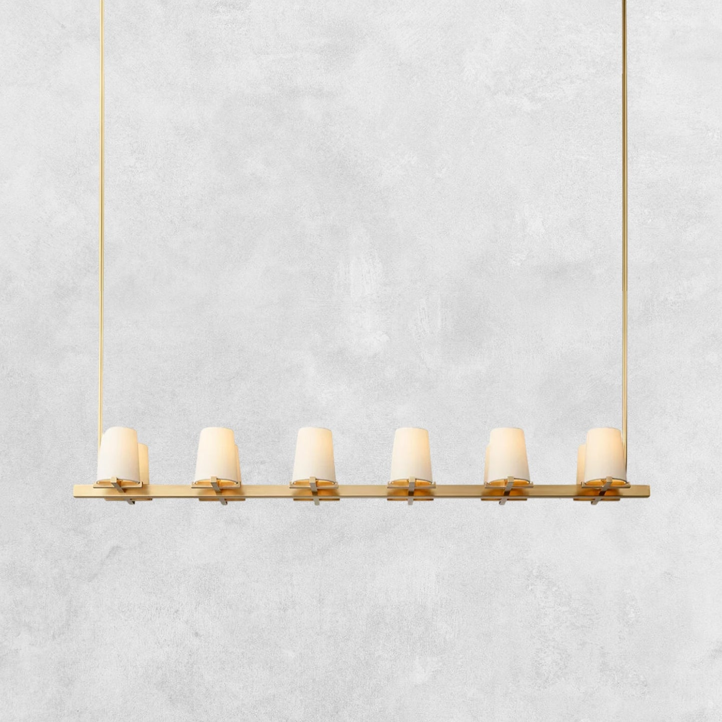Pauilla Fabric Shade Linear Chandelier 49" 60”