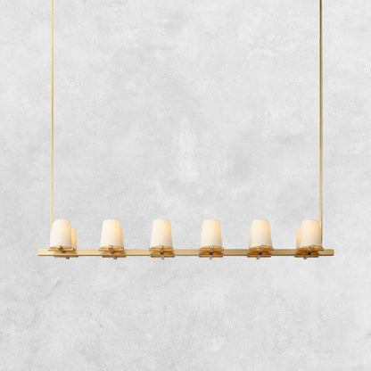 Pauilla Fabric Shade Linear Chandelier 49" 60”