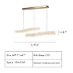 Modern Light Luxury Designer Model Natural Crystal Stone Long Dining Chandelier Furniture for Dining Room/Kitchen Island/Study Room