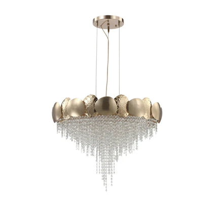 Amadeo Round Brass Crystal Chandelier