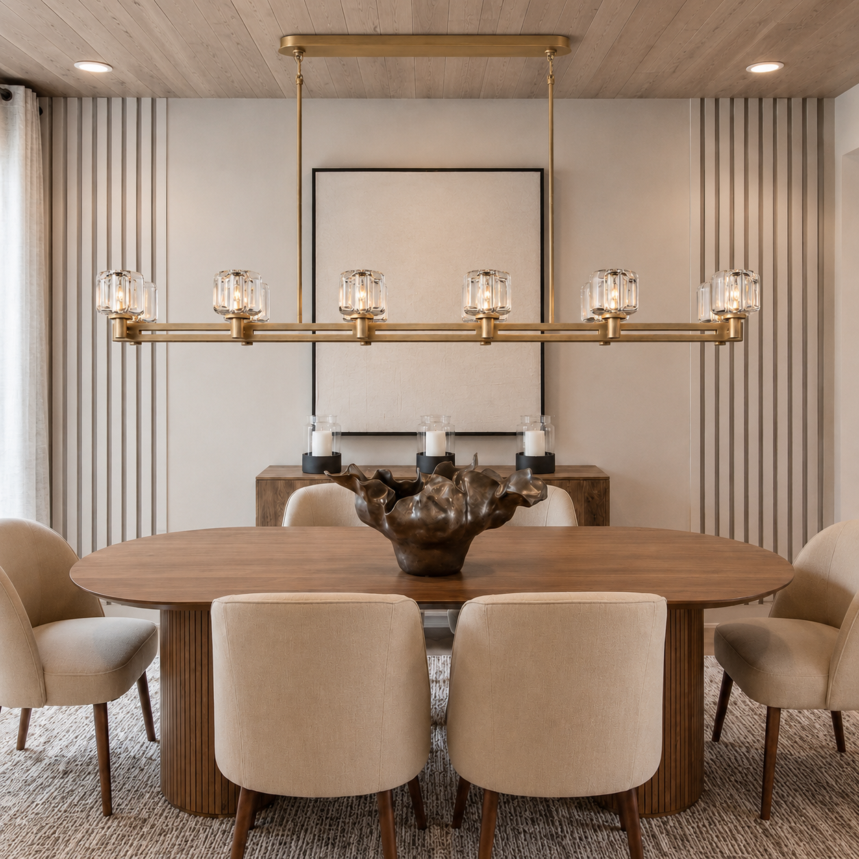 Demored Double Linear Chandelier
