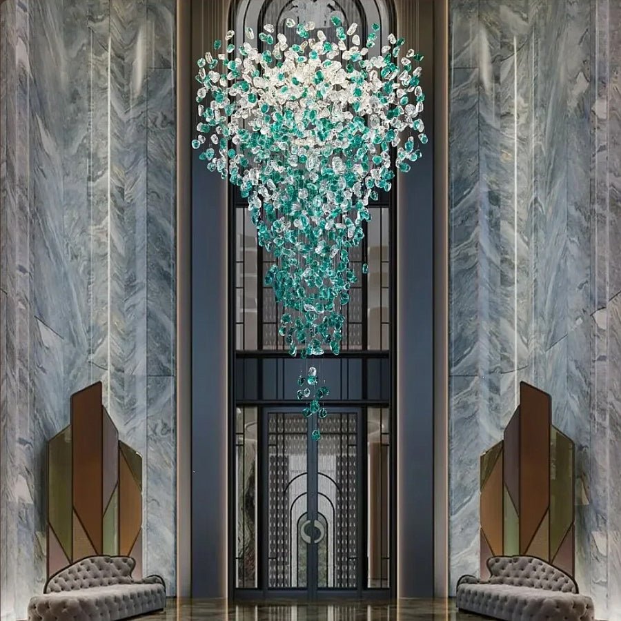 Crystal Stone Crystal Spiral Chandelier