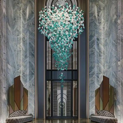 Crystal Stone Crystal Spiral Chandelier