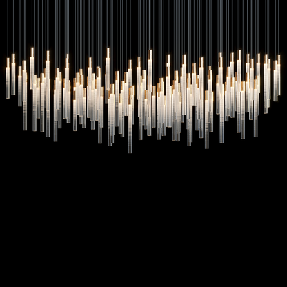 Frosted Tube Cluster Chandelier