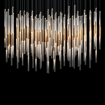 Frosted Tube Cluster Chandelier