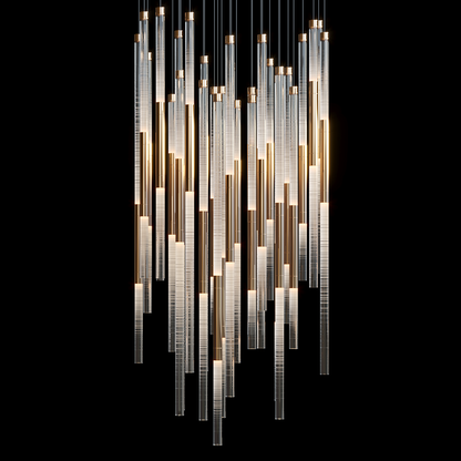 Frosted Tube Cluster Chandelier