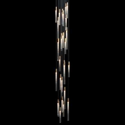 Frosted Tube Cluster Chandelier