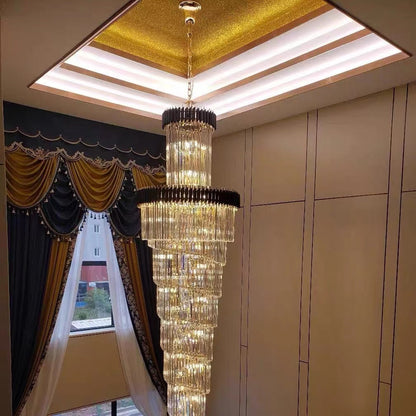Spiral Crystal Chandelier For Foyer/ Staircase