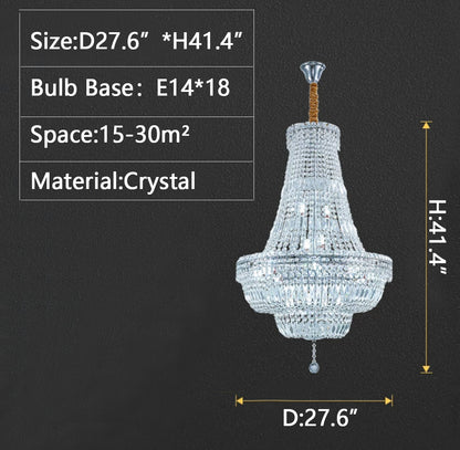 Extra Large Multi-layer Modern Light Luxury Crystal Chandelier for Living / Dining Room / Villa