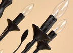 Multi Layer Iron Chandelier with Electronic Candles in Vintage Country Style for Living Room Cafe and Study