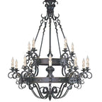 Vintage Iron Simple Candle Art Chandelier for Living Room / Villa / Stairs