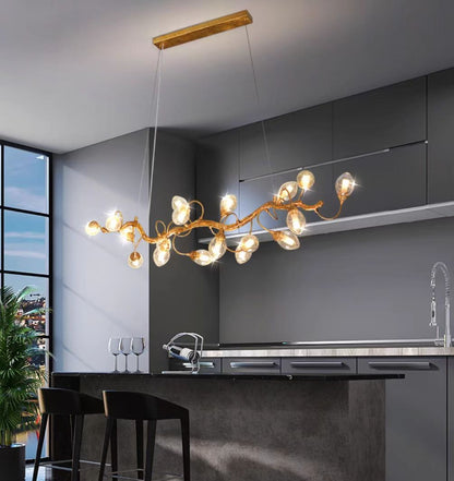 Modern Art Extra Large Branch Style Chandelier with Clear Bubble Glass Eggs for Dining Room and Living Room