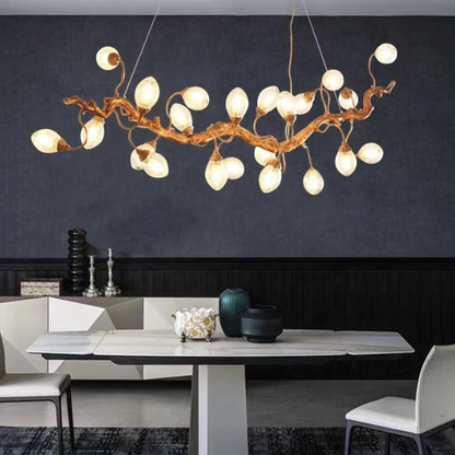 Modern Art Extra Large Branch Style Chandelier with Clear Bubble Glass Eggs for Dining Room and Living Room