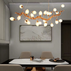 Modern Art Extra Large Branch Style Chandelier with Clear Bubble Glass Eggs for Dining Room and Living Room