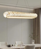 Extra Large Tiers Modern Stainless Steel Oval Chandelier for Dining Room/Kitchen Island/Big Entrys
