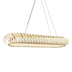 Extra Large Tiers Modern Stainless Steel Oval Chandelier for Dining Room/Kitchen Island/Big Entrys