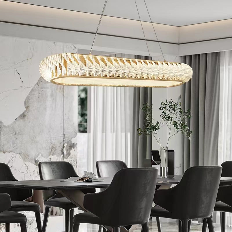 Extra Large Tiers Modern Stainless Steel Oval Chandelier for Dining Room/Kitchen Island/Big Entrys