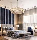 Modern Round Drum Dimmable Chandelier for Living Room/Bedroom
