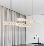 Modern Light Luxury Designer Model Natural Crystal Stone Long Dining Chandelier Furniture for Dining Room/Kitchen Island/Study Room