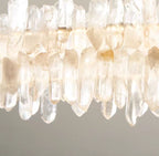 Modern Light Luxury Designer Model Natural Crystal Stone Long Dining Chandelier Furniture for Dining Room/Kitchen Island/Study Room