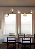 Modern Industrial Branch Chandelier with Multiple Glass Pendants Extra Large for Living or Dining Room