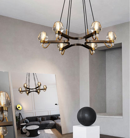 Post-modern Light Full Brass Chandelier for Living Room/Bedroom