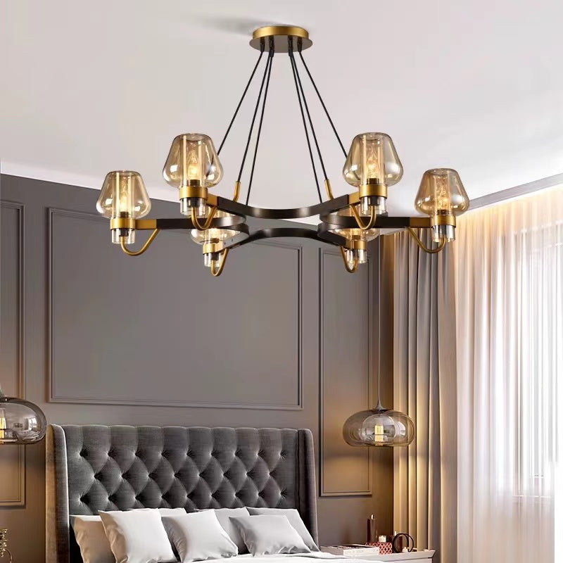 Post-modern Light Full Brass Chandelier for Living Room/Bedroom