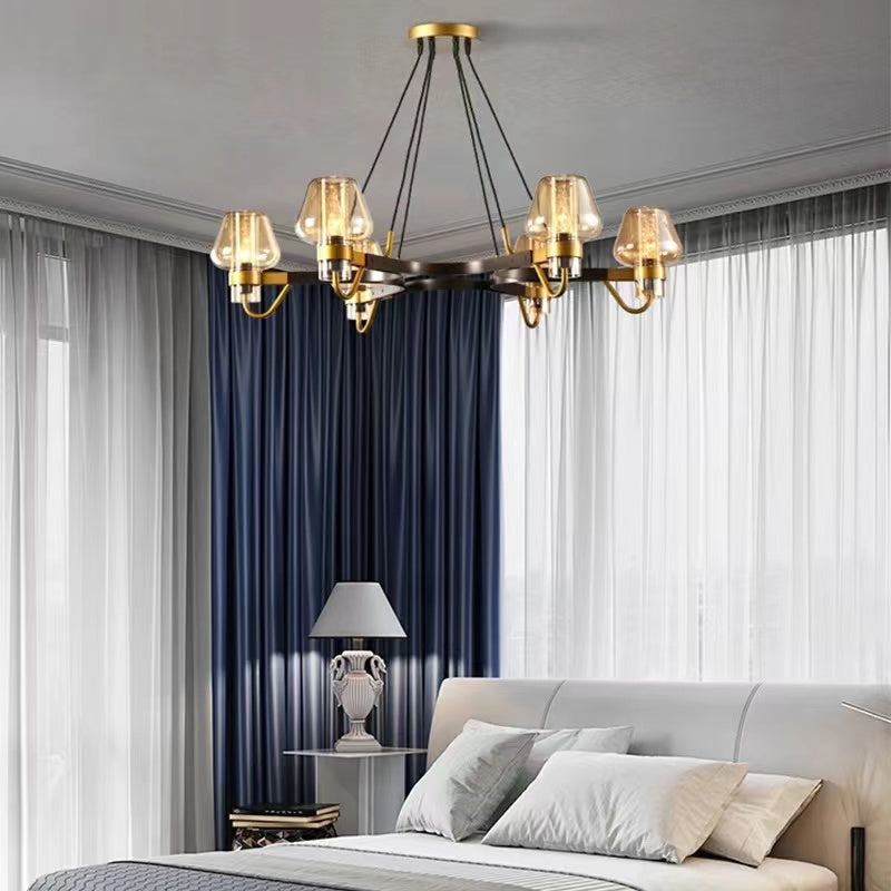 Post-modern Light Full Brass Chandelier for Living Room/Bedroom