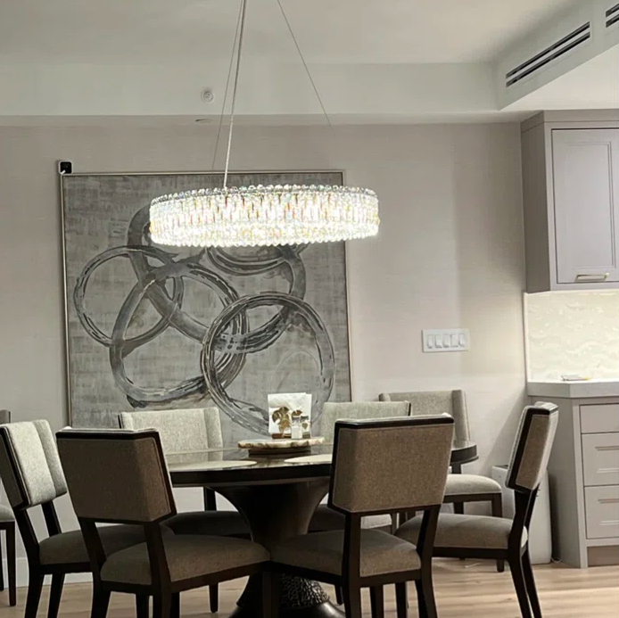 Light Luxury Crystal Beads Drum Collection Flush Mounted/Rectangle/Round Chandelier