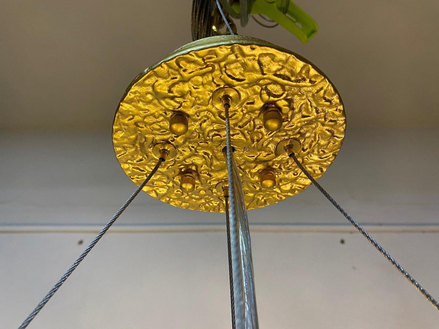 Post-Modern Art Brass and Ceramics Flower Pendant Branch Chandelier for Living/Dining Room