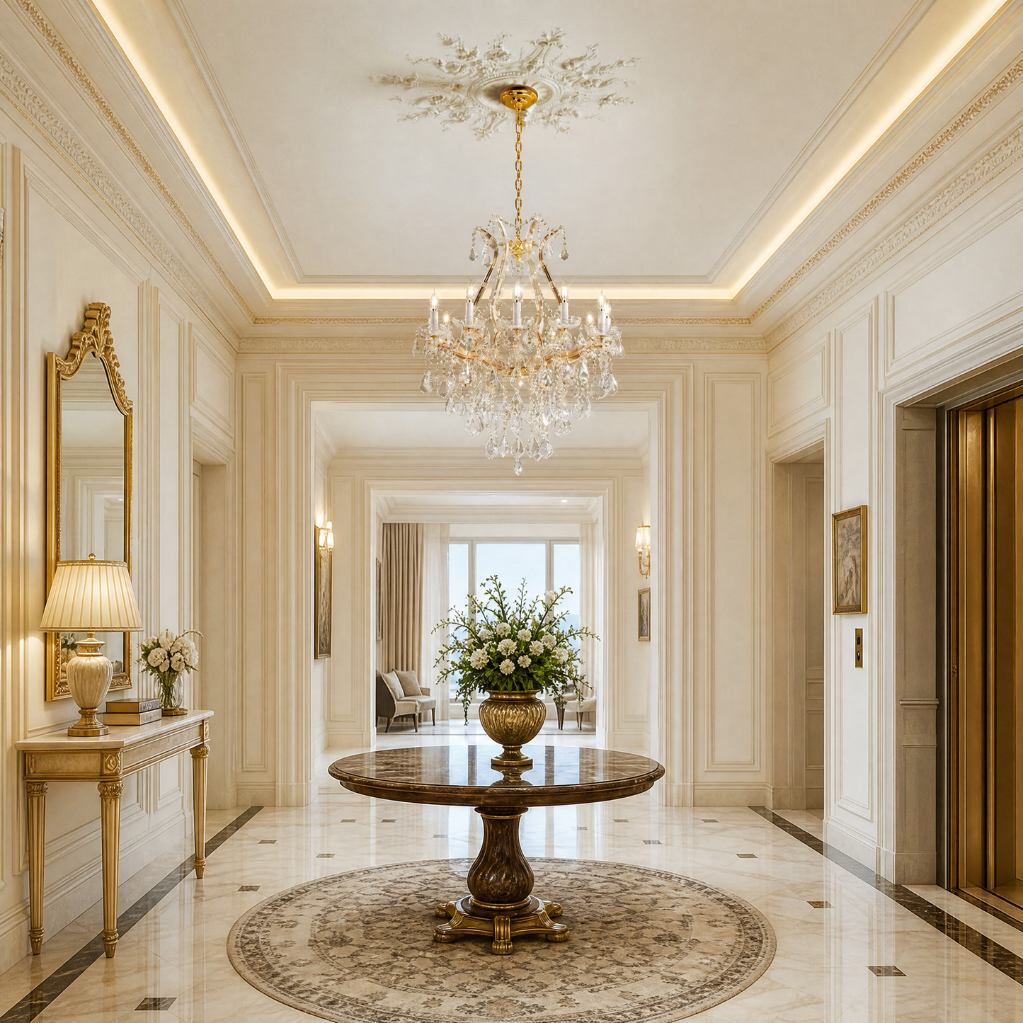 12-Light Clip Plate Chandelier D72 - Gold