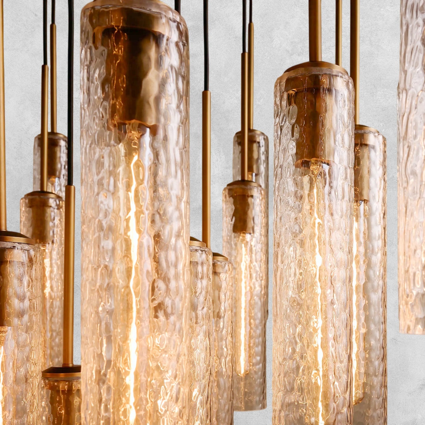 Colleena Hammered Glass Round Chandelier